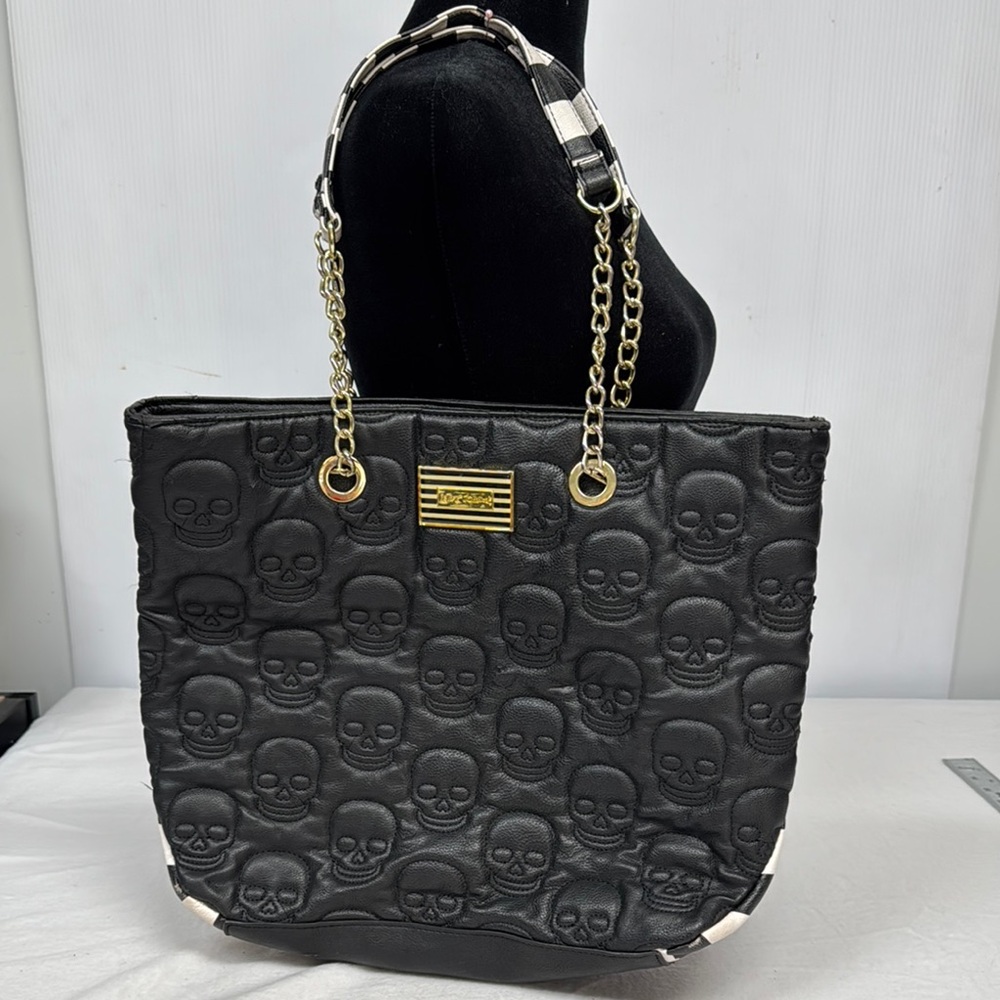 Betsey Johnson Black Skull Tote